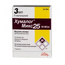 Хумалог микс 25 суспензия для подкожного введения 100 ме/мл 3 мл 5 картриджей