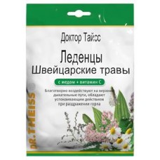 Доктор тайсс леденцы швейцарские травы и мёд с витамином с 50 г