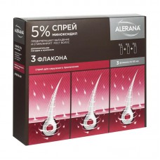 Алерана спрей 5% 60 мл для наружного применения 3 фл