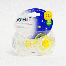 Avent 8467 пустышка ночная силиконовая 0-3 м 2 шт