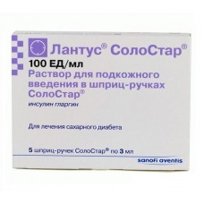 Лантус солостар раствор для инъекций 100 ед/мл 3 мл 5 шприц-ручек