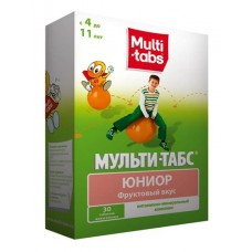 Мульти-табс юниор 4 - 11 года фруктовый 30 таблетки жевательные