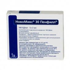 Новомикс 30 пенфилл суспензия для подкожного введения 100 ед/мл 3 мл 5 картриджей